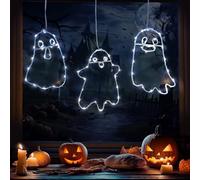 Bseical Luces de Halloween, Fantasma Decoración Halloween de Ventana, Lámpara decorativa led para Interior Puerta Casa, Balcón, Jardín