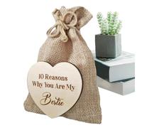 BSEID u eres mi amigo 10 razones bolsa | Bolsos de madera Token - Razones por las que eres mi amigo, Corazones de madera para Fiends, regalo de cumpleaños