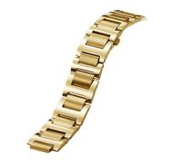 BSEIXIKRB Correa de reloj acero inoxidable metal para hombres y mujeres compatible con pulsera cadena correa globo azul Cartier 14-8 16-8 18-11 mm 20-12 22-14(Golden,20.12mm)