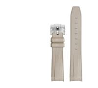 BSEIXIKRB Rubber Watchband Compatible With Rolex Compatible With Omega X Swatch Joint MoonSwatch Constellation Waterproof Sports 20mm Watch Strap Curved End Band(Khaki SR buckle)