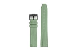 BSEIXIKRB Rubber Watchband Compatible With Rolex Compatible With Omega X Swatch Joint MoonSwatch Constellation Waterproof Sports 20mm Watch Strap Curved End Band(Green BK buckle)