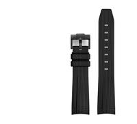 BSEIXIKRB Rubber Watchband Compatible With Rolex Compatible With Omega X Swatch Joint MoonSwatch Constellation Waterproof Sports 20mm Watch Strap Curved End Band(Black BK buckle)
