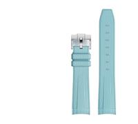 BSEIXIKRB Rubber Watchband Compatible With Rolex Compatible With Omega X Swatch Joint MoonSwatch Constellation Waterproof Sports 20mm Watch Strap Curved End Band(Sky blue SR)