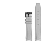BSEIXIKRB Rubber Watchband Compatible With Rolex Compatible With Omega X Swatch Joint MoonSwatch Constellation Waterproof Sports 20mm Watch Strap Curved End Band(Grey BK buckle)