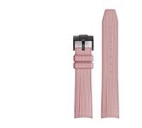 BSEIXIKRB Rubber Watchband Compatible With Rolex Compatible With Omega X Swatch Joint MoonSwatch Constellation Waterproof Sports 20mm Watch Strap Curved End Band(Pink BK buckle)