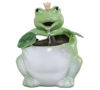 BSFDORPOT Fuente de Cascada de Cubierta de Rana de cerámica con Bomba de Agua Cargo USB, característica de Agua Relajante para la cafetería de la Oficina domiciliaria y decoración de la Sala de Estar