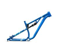 BSFHQS 16" Cuadro De Suspensión para Bicicleta De Montaña 27,5er DH/Am Cuadro BTT con Freno De Disco De Aleación De Aluminio, Eje Pasante De 12 * 142mm con Amortiguador(Blauw)