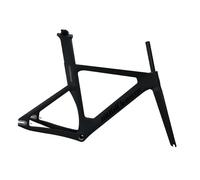 BSFHQS 700C Marco De Pista De Carbono 49 51 54 57cm Cuadro De Bicicleta De Engranaje Fijo Juego De Cuadro Bici De Liberación Rápida F9x100mm/R9x120mm BSA BB68mm(Black,54cm)