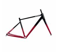 BSFHQS Cuadro De Bicicleta De Carretera 700C Horquilla De Fibra De Carbono 41/44/47/50/53cm Marco De Freno De Disco De Aluminio, Eje Pasante F12x100mm R12x142mm, BSA 68mm(Black Red,47cm)