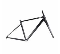 BSFHQS Cuadro De Bicicleta De Carretera 700C Horquilla De Fibra De Carbono 41/44/47/50/53cm Marco De Freno De Disco De Aluminio, Eje Pasante F12x100mm R12x142mm, BSA 68mm(Black Gray,50cm)