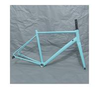 BSFHQS Cuadro De Bicicleta De Carretera 700C Marco De Freno De Disco De Aluminio De 43 45 47 50 53CM Marco De Escalada De Eje Pasante De 100/142mm con Horquilla De Fibra De Carbono(Blauw,53cm)