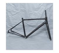 BSFHQS Cuadro De Bicicleta De Carretera 700C Marco De Freno De Disco De Aluminio De 43 45 47 50 53CM Marco De Escalada De Eje Pasante De 100/142mm con Horquilla De Fibra De Carbono(Black,43cm)