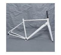BSFHQS Cuadro De Bicicleta De Carretera 700C Marco De Freno De Disco De Aluminio De 43 45 47 50 53CM Marco De Escalada De Eje Pasante De 100/142mm con Horquilla De Fibra De Carbono(White,50cm)