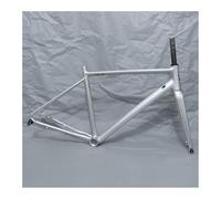 BSFHQS Cuadro De Bicicleta De Carretera 700C Marco De Freno De Disco De Aluminio De 43 45 47 50 53CM Marco De Escalada De Eje Pasante De 100/142mm con Horquilla De Fibra De Carbono(Silver,50cm)