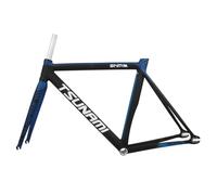BSFHQS Cuadro De Bicicleta De Piñón Fijo 700C Cuadro De Bicicleta De Pista De Aleación De Aluminio 52 55 58CM Marco De Freno De C De Liberación Rápida 100/120MM QR, BSA BB68mm(Blauw,58cm)