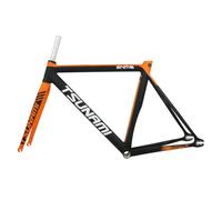 BSFHQS Cuadro De Bicicleta De Piñón Fijo 700C Cuadro De Bicicleta De Pista De Aleación De Aluminio 52 55 58CM Marco De Freno De C De Liberación Rápida 100/120MM QR, BSA BB68mm(Orange,52cm)
