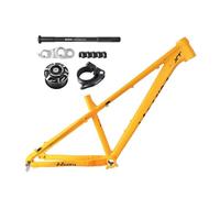 BSFHQS Cuadros De Bicicleta Dirt Jump 15 Pulgadas Cuadro De Bicicleta De Montaña De Aluminio 27.5er Hardtail Cuadro De Freno De Disco 4X DJ XC Am DH 12 * 142mm Eje Pasante BB73 Mm(Geel)