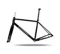 BSFHQS Gravel Marco Bicicleta Cuadro De Bicicleta De Carretera 700C Cuadro De Freno De Disco Cuadro De Bici De Aleación 44 47 50 53cm Eje Pasante 12 * 100mm/12 * 142mm BSA BB68mm(Gloss Black,47cm)
