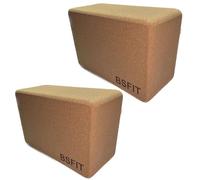 BSFIT Bloques de Yoga de Corcho Ecológico - Set de 2 Unidades (15x22,5x10 cm) - Ladrillos para Yoga y Pilates, Accesorios Naturales para Principiantes y Avanzados