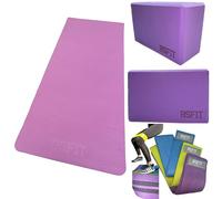 BSFIT Esterilla Yoga Antideslizante | Colchoneta de Gimnasia y Pilates para Fitness | Ligera y Portátil, Entrenamiento en Casa, Gimnasio o Camping | (KIT ESTERILLA BANDAS Y BLOQUES)