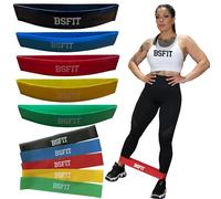 BSFIT Gomas Elásticas Musculación (5 Bandas 30 CM X 5CM CIRULARES Latex) Cinta Elástica Ejercicios y Bandas Elásticas Fitness para Piernas y Glúteos - Goma Elástica Ejercicio de Resistencia Versátil
