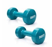 BSFIT® Juego de 2 Mancuernas Antideslizantes de vinilo, de 0,5 a 6 Kg con Diseño Hexagonal Anti-Rodadura, Ergonómicas, Pesas y mancuernas para Gimnasio en Casa (4Kg)