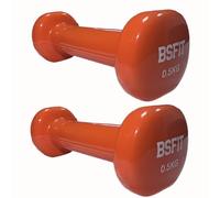 BSFIT® Juego de 2 Mancuernas Antideslizantes de vinilo, de 0,5 a 6 Kg con Diseño Hexagonal Anti-Rodadura, Ergonómicas, Pesas y mancuernas para Gimnasio en Casa (0,5Kg)