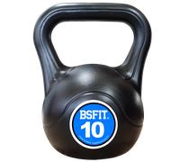 BSFIT Kettlebell Plástica Rellena Hormigón - Pesa Rusa Antideslizante Cross Training, Funcional, Entrenamiento en Casa y Gimnasio/set de kettlebell