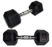 BSFIT Mancuernas de cromo. Antideslizantes de caucho, mancuernas con Diseño Hexagonal Anti-Rodadura, Ergonómicas, Pesas y mancuernas para Gimnasio en Casa, weights (2 X 2,5KG)