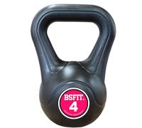 BSFIT Pesa Rusa Kettlebell Fabricada en España, Agarre Ergonómico, Base Estable, Entrenamiento de Fuerza y Fitness, 3 a 14 kg (4 Kg)