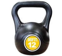 BSFIT pesas rusas, kettlebell de Hormigón y hierro con Mango Ergonómico. pesa rusa 6kg, pesa rusa 8kg, pesas rusas 12kg, kettlebell de 10 kg Entrenamiento Muscular en casa y Gimnasio (12 KG)