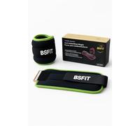 BSFIT Tobilleras y muñequeras con peso ejercicio en casa de neopreno - Set de pesas para tobillos y muñecas de 0,5kg, 1kg, 1,5kg y 2kg - tobilleras lastradas (2x 1kg Verde Flúo)