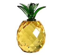 BSGP 1 pieza mini de piña de cristal, figura de pisapapeles de manualidades, decoración de mesa para el hogar, color amarillo
