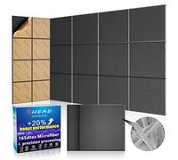 BSHEAD 15 paneles acústicos de microfibra de 165 dtex, paneles de pared autoadhesivos insonorizados, paneles de espuma a prueba de sonido de 12 x 12 x 0.4 pulgadas para paredes, alta densidad, paneles