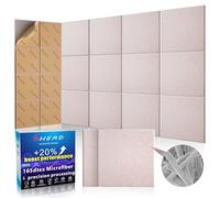 BSHEAD 15 paneles acústicos de microfibra de 165 dtex, paneles de pared autoadhesivos insonorizados, paneles de espuma a prueba de sonido de 12 x 12 x 0.4 pulgadas para paredes, alta densidad, paneles
