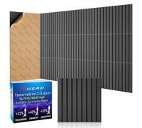 BSHEAD Paquete de 8 paneles de pared autoadhesivos insonorizados, 15.7 x 15.7 x 0.47 pulgadas, paneles de espuma a prueba de sonido para paredes, 1 libras/ft³ de alta densidad, paneles acústicos más