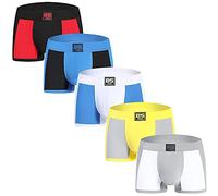 BSHETR Calzoncillos de Ropa Interior para Hombre Paquete de 5 Calzoncillos Tipo bóxer de Microfibra con Estilo Calzoncillos Transpirables sin Moscas (135, M)