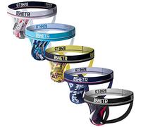 BSHETR Jockstraps Athletic Supporters - Paquete de 5 Calzoncillos Deportivos Ultra Suaves para Uso Diario(R302,XXL)