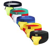 BSHETR Ropa Interior para Hombre, Paquete de 5 Calzoncillos de algodón Que absorben la Humedad, Color de Contraste de Cintura Baja (R026, XXL)