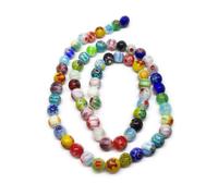 BSI - 16"""" Strand of Millefiori Flower Lampwork Glass Beads ~ (65pcs 6