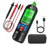 BSIDE A1X Multímetro Digital Inteligente Mini Detector de Voltaje Sin Contacto Recargable con Pantalla ID Tester Automático de Voltaje Continuidad Resistencia Probodor de Capacidad Diodo con Estuche