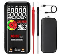 BSIDE Multímetro digital EBTN LCD 3 resultados Pantalla 9999 cuentas Rango automático Ohmetro Capacidad Ohm Hz Diodo Ciclo de servicio Probador de voltaje con batería recargable