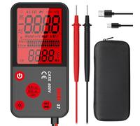 BSIDE Multímetro Digital Recargable Gran Pantalla Tester Automatico de Bolsillo Ultra Delgado NCV Probador de Voltaje Continuidad Resistencia Frecuencia Nostagia di ADMS7 con Funda