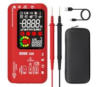 BSIDE S30 Multímetro Digital Automático Termómetro IR Medidor de Diodo LED Alta Tensión 9999 Cuentas LCD Color Polimetro Recargable de Voltaje Corriente capacitancia Alta Velocidad/Alimentación Doble