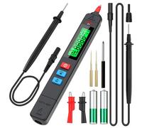 BSIDE Z1 - Kit de probador de voltaje de multímetro digital inteligente, bolígrafo eléctrico de un solo polo, probador de diodo de capacitancia de rango automático, detector de cable vivo con clips de