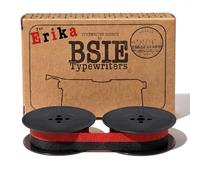 BSIE Typewriters - Cinta para máquina de escribir Erika Negro y Rojo - Compatible con Erika 5, Erika 9, Erika 10, Erika 30, Erika 42, Naumann - GR1 / DIN 2103 / DIN 32755 - Probada en Niza, Francia