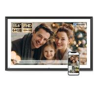 BSIMB - Marco de fotos digital grande de 15.6 pulgadas, marco de fotos digital WiFi con visualización táctil IPS de 64 GB FHD de 1920 x 1080, control remoto, montaje en pared, compartir fotos y videos