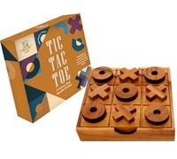 BSIRI Juego de madera Tic Tac Toe - Rompecabezas para adultos y regalos únicos para niños, decoración de mesa de café, decoración de sala de estar, decoración moderna de madera, juegos de mesa