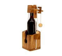 Bsiri Wine Bottle Puzzle Wooden Case Wooden Brain Teaser Wine Bottle Puzzle Wood Wine Carrier Puzzle Gift for Adults by BSIRI