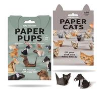 BSITSSS 100 Hojas Papel Origami Gatos y Perros, 3D Origami Paper, DIY Paper Perro Gato Craft Kit Papiroflexia para Amantes Creativa Manualidades Regalo Navidad